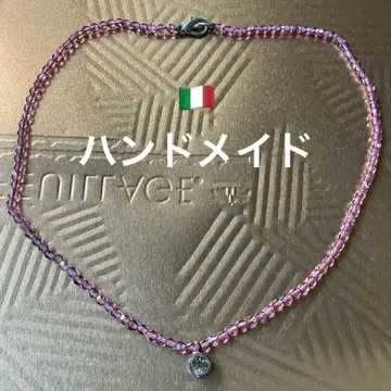 이탈리아 핸드메이드 목걸이 퍼플 비즈 앤티크 B