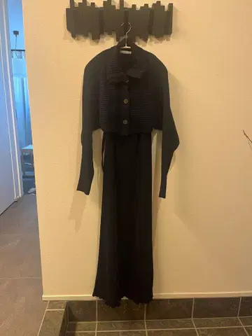 네이비 롱 원피스 가디건 포함 프리 사이즈