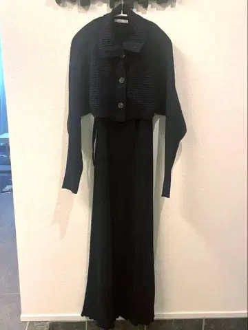 CASA FLINE 네이비 롱 원피스 가디건 포함 프리 사이즈