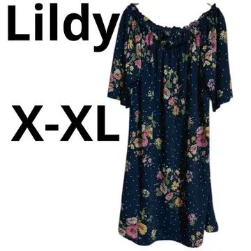 Lildy [ L-XL ] 꽃무늬 오프숄더 반팔 원피스