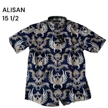 ALISAN 반팔 셔츠 네이비 15 1/2