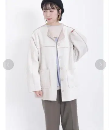 Samansa Mos2 리버서블 본딩 미들 기장 코트 SM2