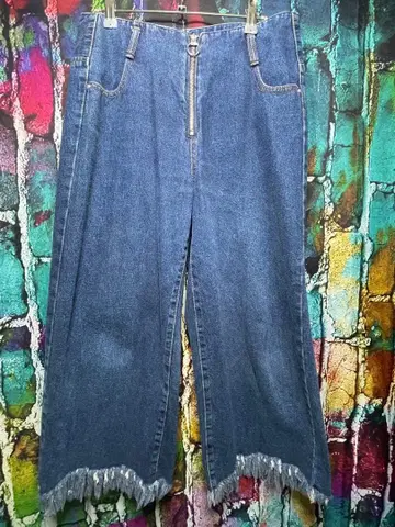 ZARA 자라 데님 팬츠 와이드 팬츠 가우초 팬츠 EUR 38