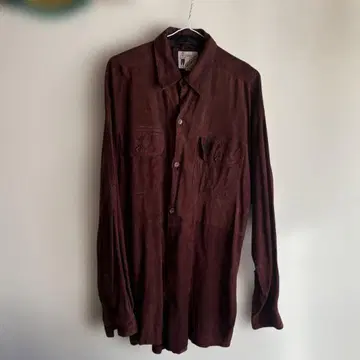 GOOUCH 다크 브라운 긴팔 셔츠 L