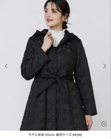 기하학 퀼팅 후디 코트 M Maglie le cassetto