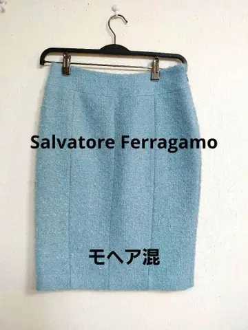 살바토레 페라가모 트위드 스커트 울 모헤어