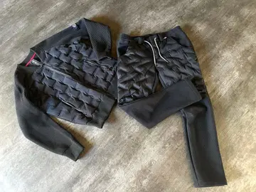 블랙 퀼팅 자켓 팬츠 세트