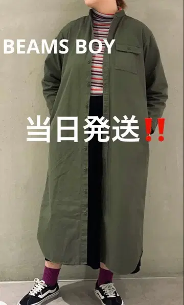 BEAMS BOY 원피스/코튼 헤링본 US 마린 코프 원피스