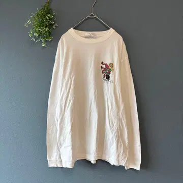 레프트 얼론 [L] 성숙 캐주얼 가슴 x 백 프린트 오버 사이즈 티셔츠