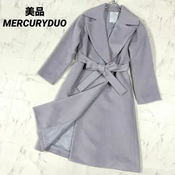 [ 새상품급 ] MERCURYDUO 샤기 가운 코트 롱 코트 라벤더