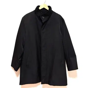 레이어드 스탠드 카라 코트 LL 블랙 포멀 오피스