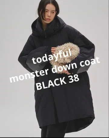 todayful 몬스터 다운 코트 블랙 38