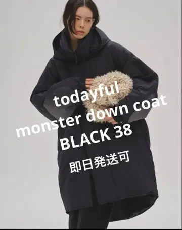 todayful 몬스터 다운 코트 블랙 38