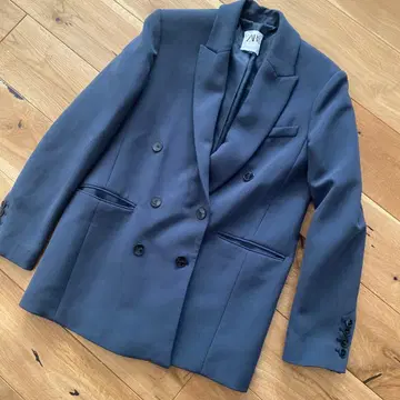 ZARA 더블 테일러드 자켓 네이비 새상품급 포멀 세레모니