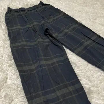 [ 스튜디오 클립 ] 체크 루즈핏 팬츠 면 100% F 네이비 그린