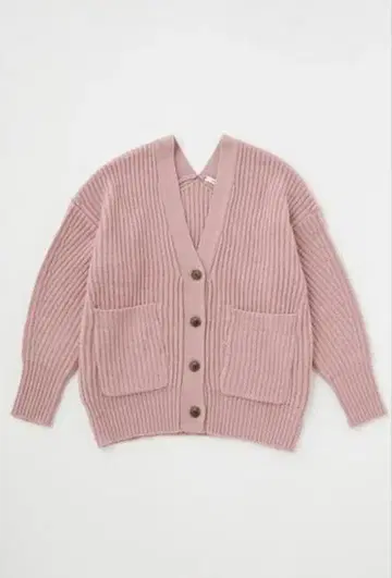 moussy V넥 가디건 핑크