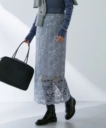 레이스 스커트 36 라이트 블루