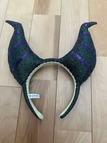 말레피센트 머리띠 블랙과 보라색 글리터