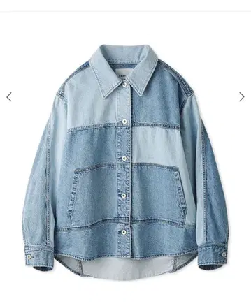 라이트 블루 패치워크 데님 자켓