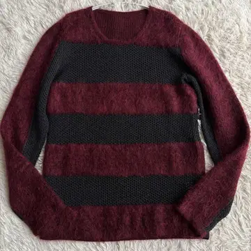 새상품급 kiryuyrik 샤기 니트 모헤어 보더