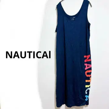 NAUTICA 네이비 슬리브리스 롱 원피스