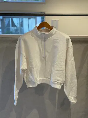 LOS ANGELES APPAREL 하프 지퍼 트레이닝복 화이트