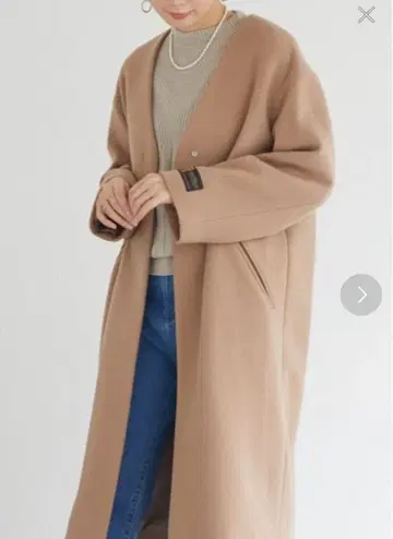 DOUX archives 베이지 롱 코트 여성용