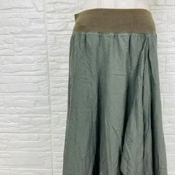 모니르 롱 스커트 카키 비대칭 [1551-49]