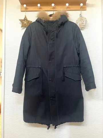 유나이티드 애로우즈 모즈 코트 네이비 사이즈 36 롱 기장