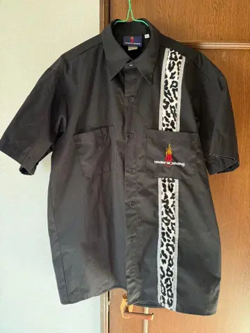 understanding 블랙 반팔 워크 셔츠 L 사이즈 usa제