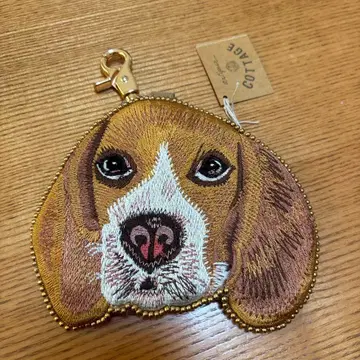 도쿄 칸칸 도그 자수 파우치 베이글