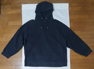 유니클로 와이드 핏 플리스 풀오버 후드티 그레이 XXL