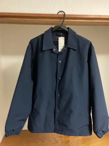 유니클로 나일론 자켓 네이비 버튼식