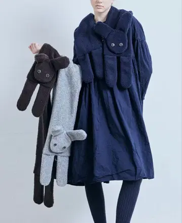 (g) 그램 토끼 머플러 네이비