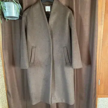 미사용 새상품 노카라 롱 코트 모카 브라운