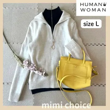 HUMAN WOMAN 울 니트 V넥 L