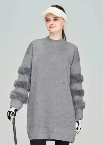 겨울 니트 한국 코디 퍼 그레이 오버 사이즈 니트