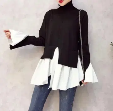 겨울 의류 한국 코디 비대칭 상의