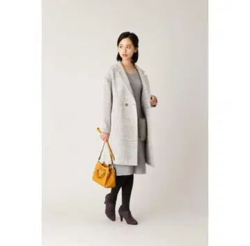 더블 브레스트 체크 코트