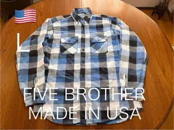 USA제! FIVE BROTHER 플란넬 셔츠 빈티지 블록 체크