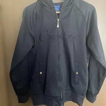 Champion 블랙 후드티 저리 소재