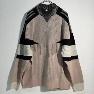 미사용 adidas 골프 모크넥 스웨터 더스티 핑크/블랙