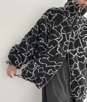 LIAN 스탠드 카라 보아 블루종