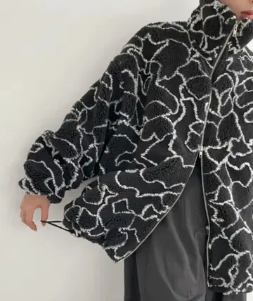 LIAN 스탠드 카라 보아 블루종