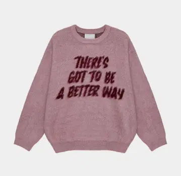 핑크 메시지 프린트 스웨터 nugu