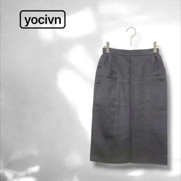 타이트 스커트 무릎 아래 길이 전후 심플 고급 캐주얼 오피스 울 그레이