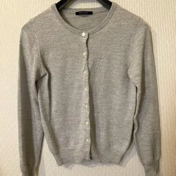 MACPHEE 그레이 라메 긴팔 가디건