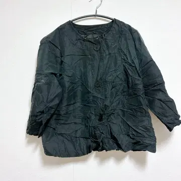 블랙 버튼 포함 상의 겉옷 블랙 해외 구제 의류