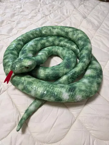 그린 컬러 뱀 봉제 인형 약 120cm