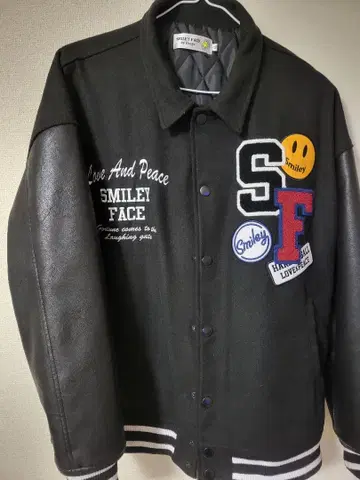 블랙 바시티 자켓 아우터